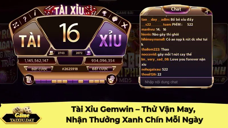 Tài Xỉu Gemwin – Thử Vận May, Thưởng Xanh Chín Mỗi Ngày
